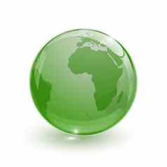 玻璃全球地球地图绿色