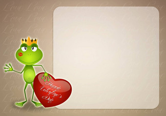 有趣的青蛙情人节一天