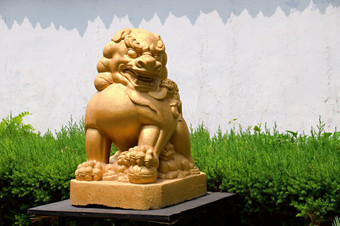 石头狮子中国人寺庙