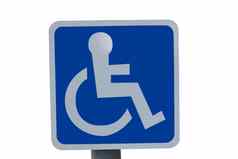 蓝色的轮椅子标志