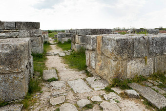 石头墙普利斯卡中世纪的堡垒