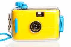 黄色的塑料相机水下拍摄