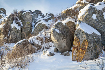 冬天景观雪鞋