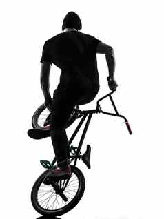 男人。BMX杂技数字轮廓