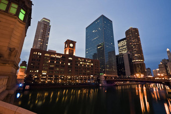 晚上芝加哥河