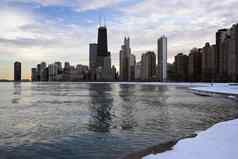 冬天市中心芝加哥