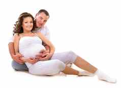 快乐夫妇期待婴儿健康的怀孕