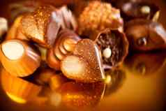 情人节巧克力各种各样的巧克力糖果
