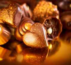 情人节巧克力各种各样的巧克力糖果