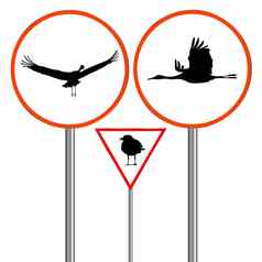 鸟交通标志