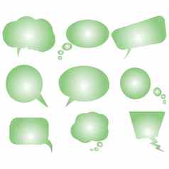 集合绿色程式化的文本泡沫