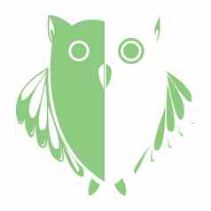 程式化的猫头鹰绿色