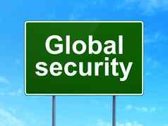 安全概念全球安全路标志背景