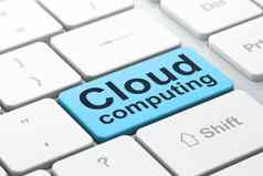 云计算概念云计算电脑键盘背景