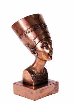 雕像埃及女王Nefertiti白色背景