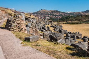 Sacsayhuaman废墟秘鲁安第斯山脉库斯科秘鲁