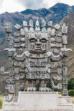 维拉科查雕像calca秘鲁安第斯山脉库斯科秘鲁
