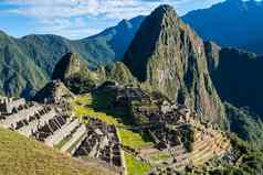 “马丘比丘比丘废墟秘鲁安第斯山脉库斯科秘鲁