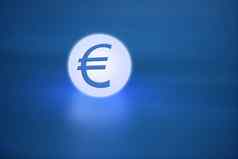 发光的光球欧元货币标志