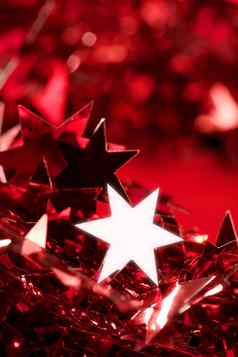 圣诞节明星装饰红色的背景