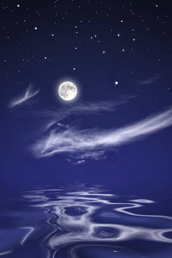 月亮海晚上