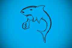 复合图像贷款鲨鱼涂鸦
