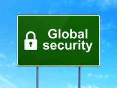 安全概念全球安全关闭挂锁路标志背景