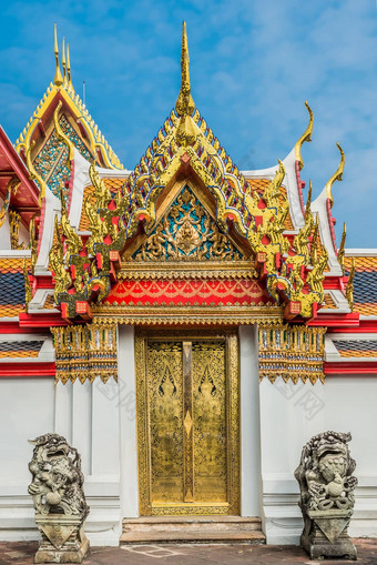 金通过龙雕像什么巨像寺庙曼谷泰国