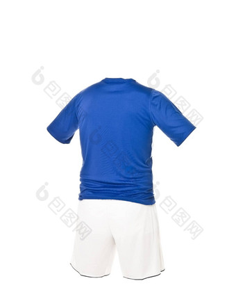 蓝色的<strong>足球</strong>衬衫白色短裤