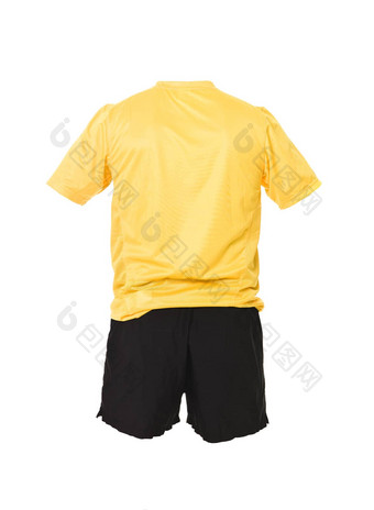黄色的<strong>足球</strong>衬衫黑色的短裤