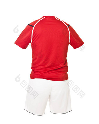 红色的<strong>足球</strong>衬衫白色短裤