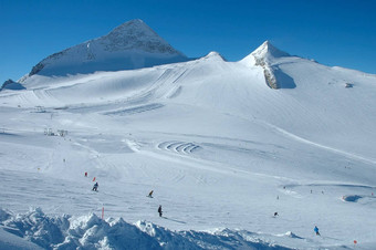 滑雪山坡上hintertux冰川