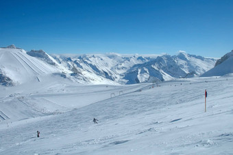 滑雪山坡上hintertux冰川