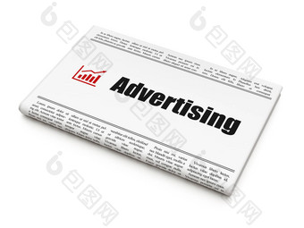市场营销概念报纸广告增长图