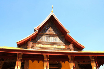 前屋顶寺庙万象老挝