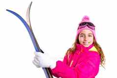 孩子女孩滑雪雪设备护目镜冬天他