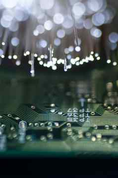 网络光学纤维图片细节光影响电子