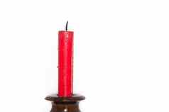 红色的蜡烛木烛台