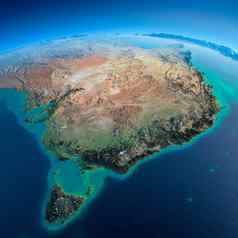 详细的地球澳大利亚塔斯马尼亚