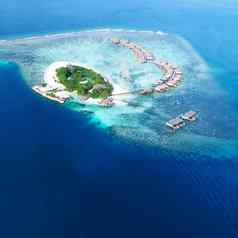 环礁岛屿马尔代夫空中视图