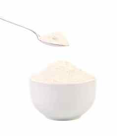 勺子白色碗面粉