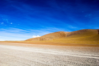 沙漠山蓝色的天空白色云Altiplano<strong>玻利维亚</strong>