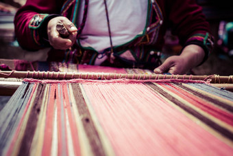 传统的手编织安第<strong>斯</strong>山脉山秘鲁