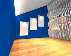 蓝色的墙波画廊