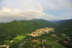 森林破坏泰国形式空中视图