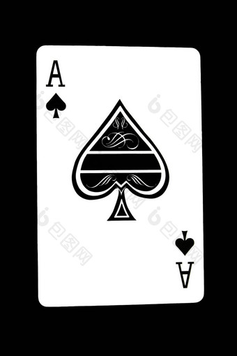 孤立的王牌扑克卡