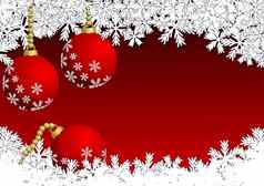 圣诞节背景红色的装饰物雪花