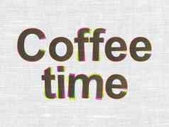 时间概念咖啡时间织物纹理背景