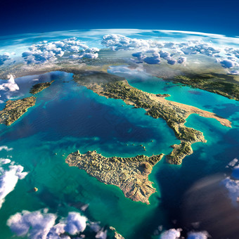 片段地球地球意大利地中海海