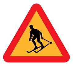 滑雪警告标志